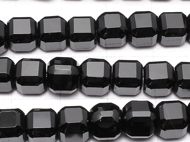高品質!縞瑪瑙正方體形狀 6.5x6.5x6.5mm 半串或一串珠子 (約14英吋/34公分)
