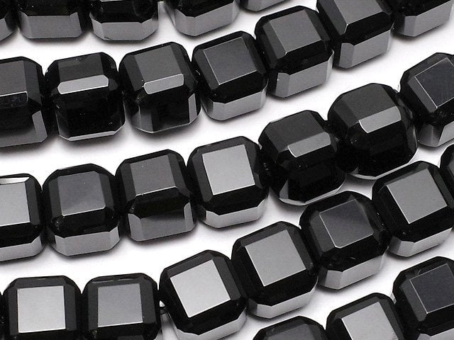 高品質!縞瑪瑙正方體形8x8x8毫米半串或1串珠子(約14英吋/34厘米)