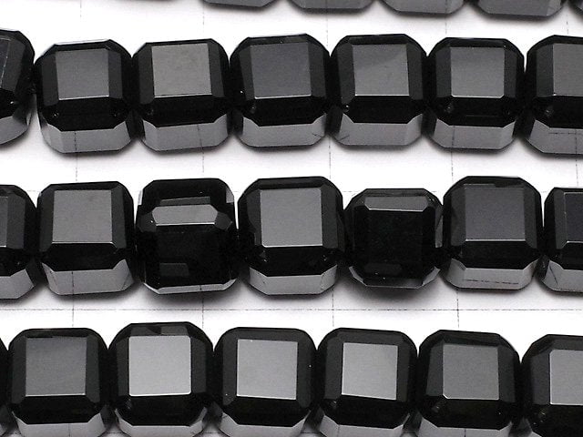 高品質!縞瑪瑙正方體形8x8x8毫米半串或1串珠子(約14英吋/34厘米)