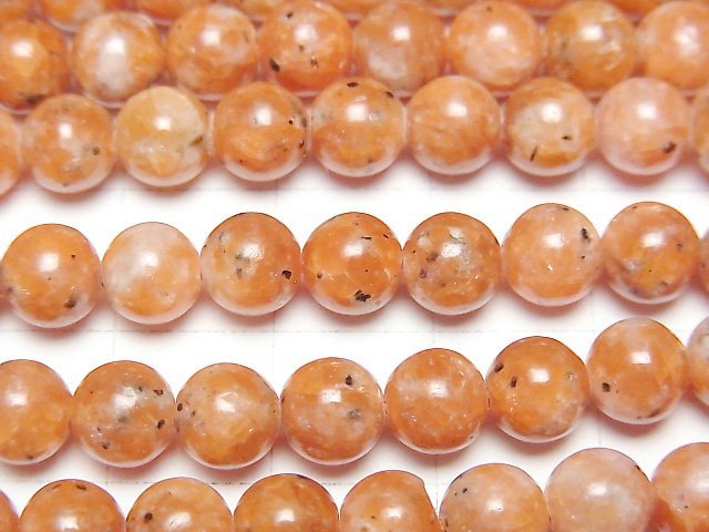 橘色方解石 AA 圓珠 6mm 1串 (約15英吋/37公分)