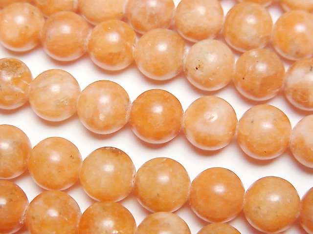 橘色方解石 AA 圓珠 8mm 一串珠子 (約15英吋/37公分)