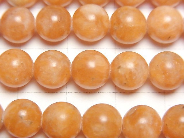 橘色方解石 AA 圓珠 8mm 一串珠子 (約15英吋/37公分)
