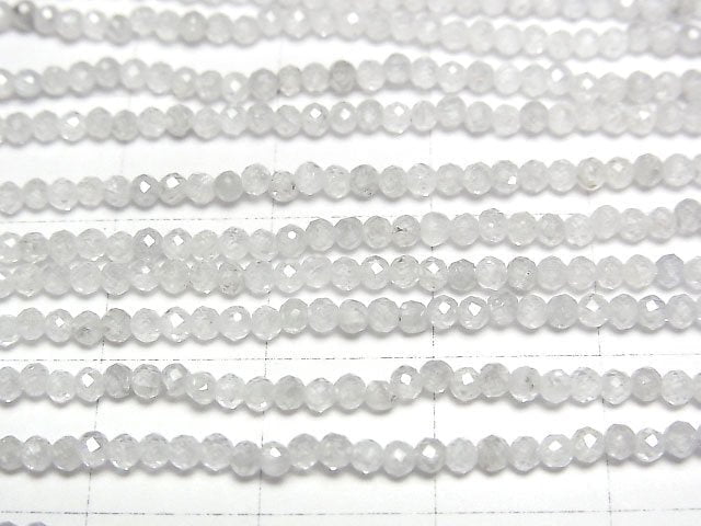 高品質!天然鋯石 AA+ 切面圓珠 2毫米 一串珠子 (約15英吋/37公分)