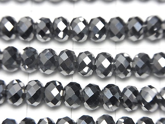 Terahertz Faceted Button Rondelle 6x6x4mm 1strand beads (aprx.15inch/37cm)
