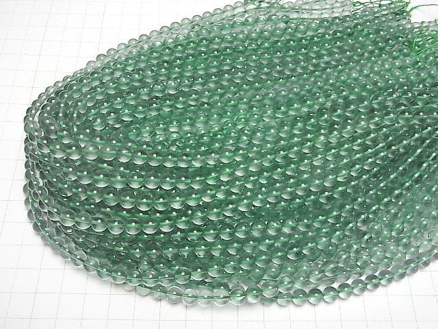 Hochwertige grüne Fluorit AAA rund 6.5mm halb oder 1Strang Perlen (ca. 15 Zoll/38 cm)