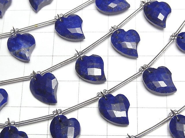 Lapislazuli AA++ Herzschliff 13x10mm halb oder 1strang Perlen (6 Stück)