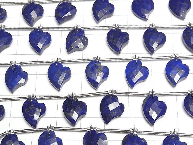 Lapislazuli AA++ Herzschliff 13x10mm halb oder 1strang Perlen (6 Stück)