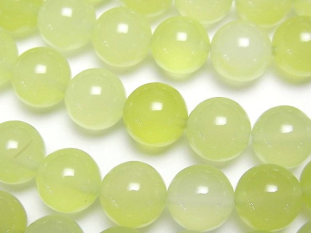 Lime green color Chalcedony Round 10mm half or 1strand beads (aprx.14inch/34cm)