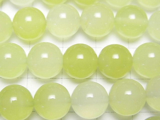 Lime green color Chalcedony Round 10mm half or 1strand beads (aprx.14inch/34cm)