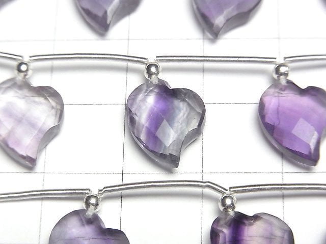 Multicolor Fluorite AAA Heart cut 13x10mm half or 1strand beads (6pcs)