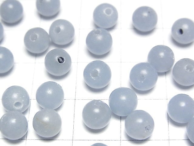 Angelite AA++ Half Drilled Hole Round 6mm 10pcs