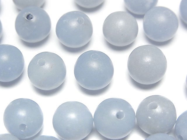 Angelite AA++ Half Drilled Hole Round 8mm 5pcs
