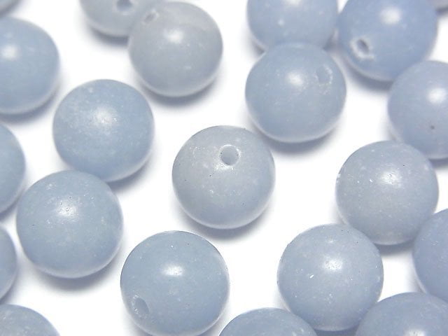 Angelite AA++ Half Drilled Hole Round 9.5mm 3pcs