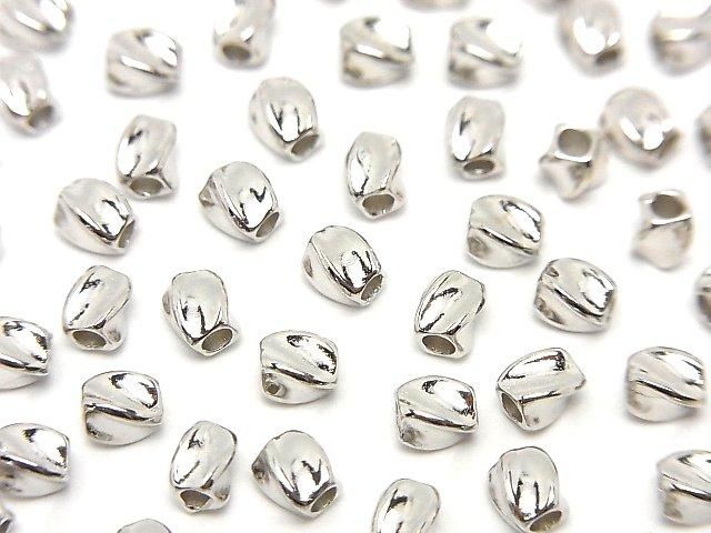 Silver925 Twist Tube 4x3x3mm Rhodium Plated 4pcs