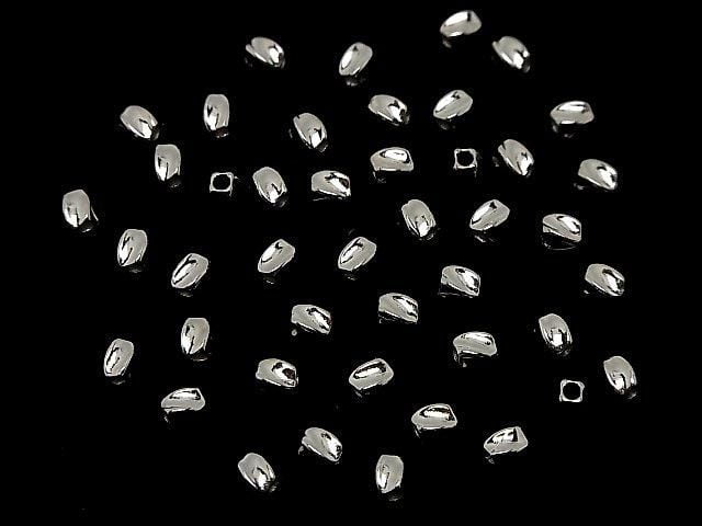 Silver925 Twist Tube 4x3x3mm Rhodium Plated 4pcs