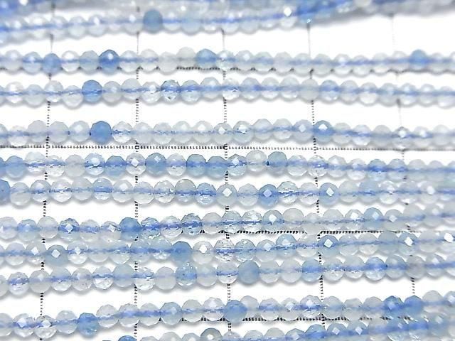 深藍海藍寶石 AA+ 切面圓珠 2mm 1串 (約15英吋/37公分) 高品質!
