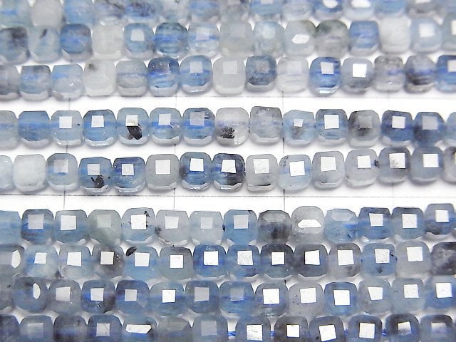 High Quality! Deep Blue Aquamarine AA+ Cube Shape 3x3x3mm 1strand beads (aprx.15inch/37cm)