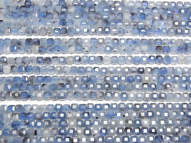 Hochwertig! Dunkelblauer Aquamarin AA+ Würfelform 3x3x3mm 1strang Perlen (ca. 15 Zoll/37 cm)