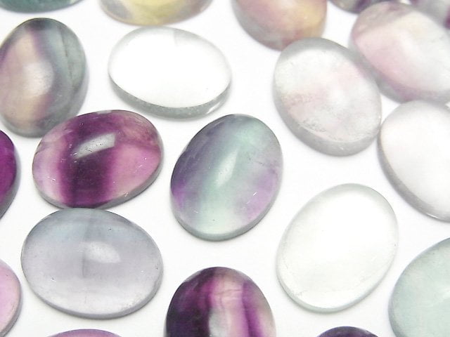 Multicolor Fluorite AA++ Oval Cabochon 16x12mm 3pcs