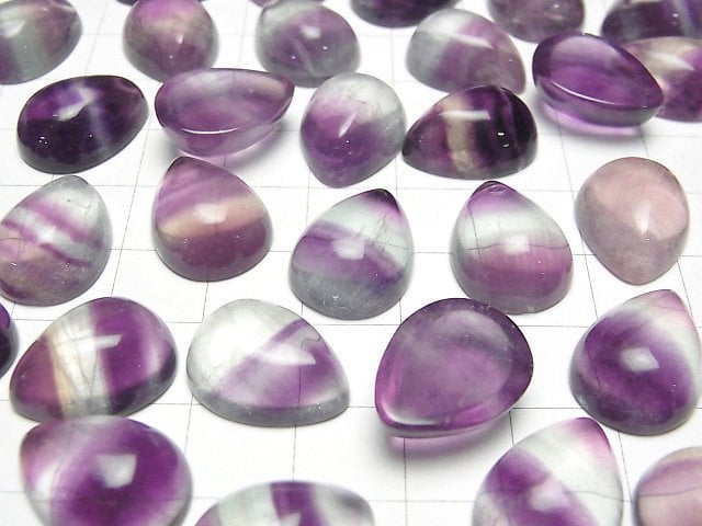 Fluorit AAA Tropfenform Cabochon 17x13mm 2 Stück