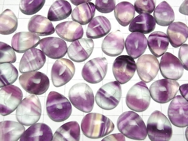 Fluorit AAA Tropfenform Cabochon 17x13mm 2 Stück