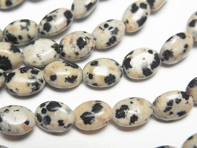 Dalmatian Jasper Oval 8x6mm 1strand beads (approx. 15 inches/37 cm)