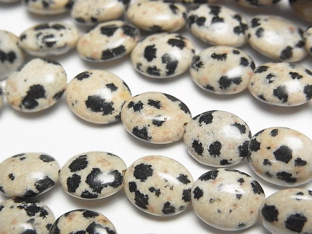 Dalmatian Jasper Oval 10x8mm half or 1strand beads (aprx.15inch/37cm)