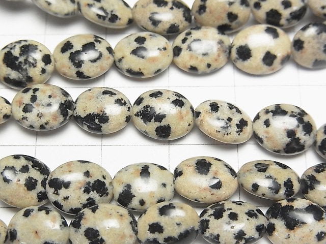 Dalmatian Jasper Oval 10x8mm half or 1strand beads (aprx.15inch/37cm)