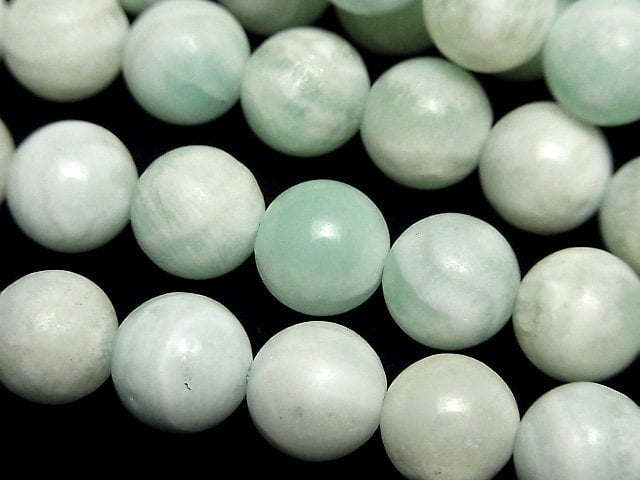 Blue Aragonite Round 10.5mm half or 1strand beads (aprx.15inch/36cm)