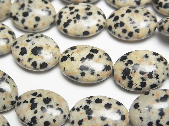 Dalmatian Jasper Oval 16x12mm half or 1strand beads (aprx.15inch/37cm)