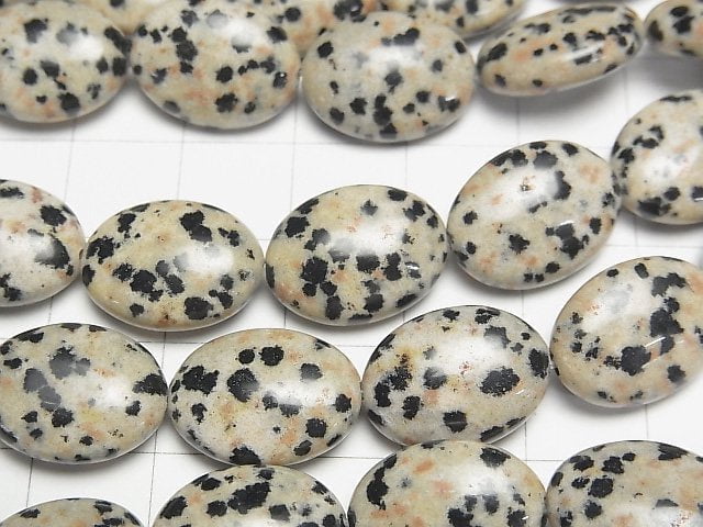 Dalmatian Jasper Oval 16x12mm half or 1strand beads (aprx.15inch/37cm)