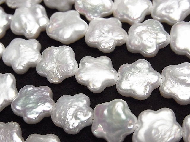 Fresh Water Pearl AA+ Flower 11x11x4mm White half or 1strand beads (aprx.15inch/36cm)