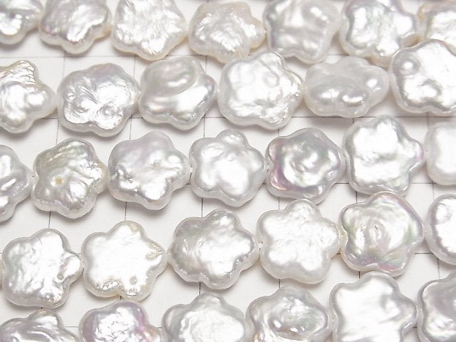 Fresh Water Pearl AA+ Flower 11x11x4mm White half or 1strand beads (aprx.15inch/36cm)