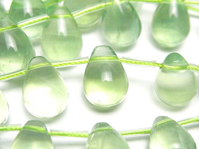 Green Fluorite AAA- Drop (Smooth) 14x10mm 1strand beads (aprx.6inch/16cm)