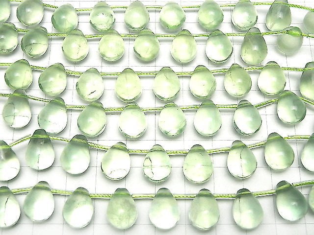 Grüner Fluorit AAA- Tropfen (glatt) 14x10mm 1Strang Perlen (ca. 6 Zoll/16 cm)