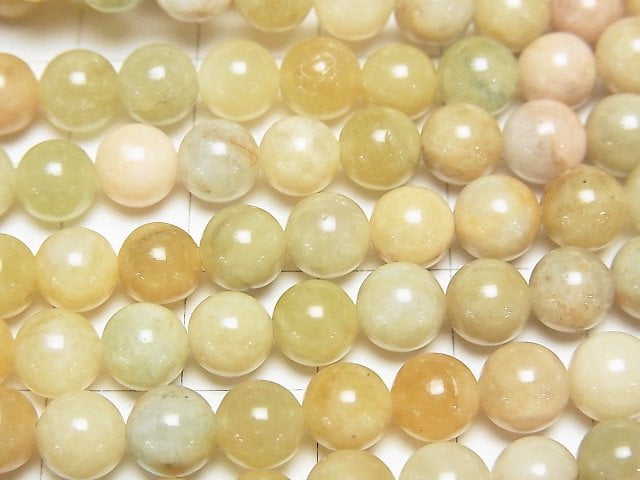Heliodor-Green Beryl Round 6.5mm 1strand beads (aprx.15inch/36cm)