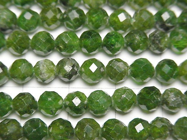 High Quality! Chrome Diopside AA+ Faceted Round 5.5mm half or 1strand beads (aprx.15inch/36cm)
