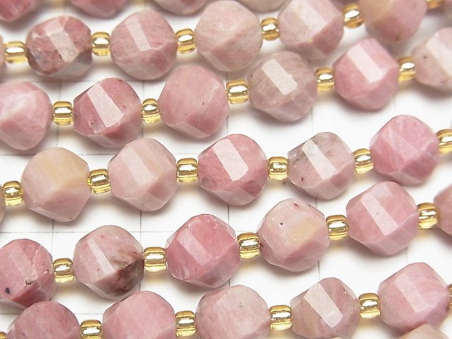 High Quality! Siliceous Schist AA Twist x Multiple Facets 8x7x7mm 1strand beads (aprx.15inch/36cm)