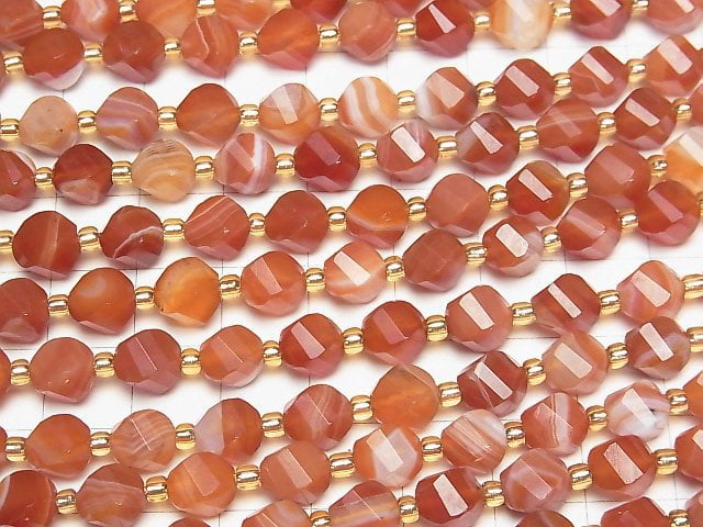 Hochwertig! Karneol, Sardonyx AAA Twist x Mehrere Facetten 8x7x7mm 1Strang Perlen (ca. 15 Zoll/36 cm)