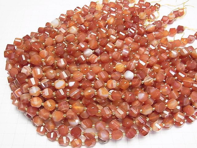 Hochwertig! Karneol, Sardonyx AAA Twist x Mehrere Facetten 10x8x8mm 1Strang Perlen (ca. 15 Zoll/36 cm)