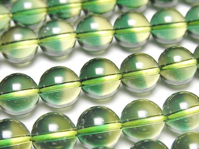 Green Yellow Quartz Round 10mm half or 1strand beads (aprx.15inch/36cm)