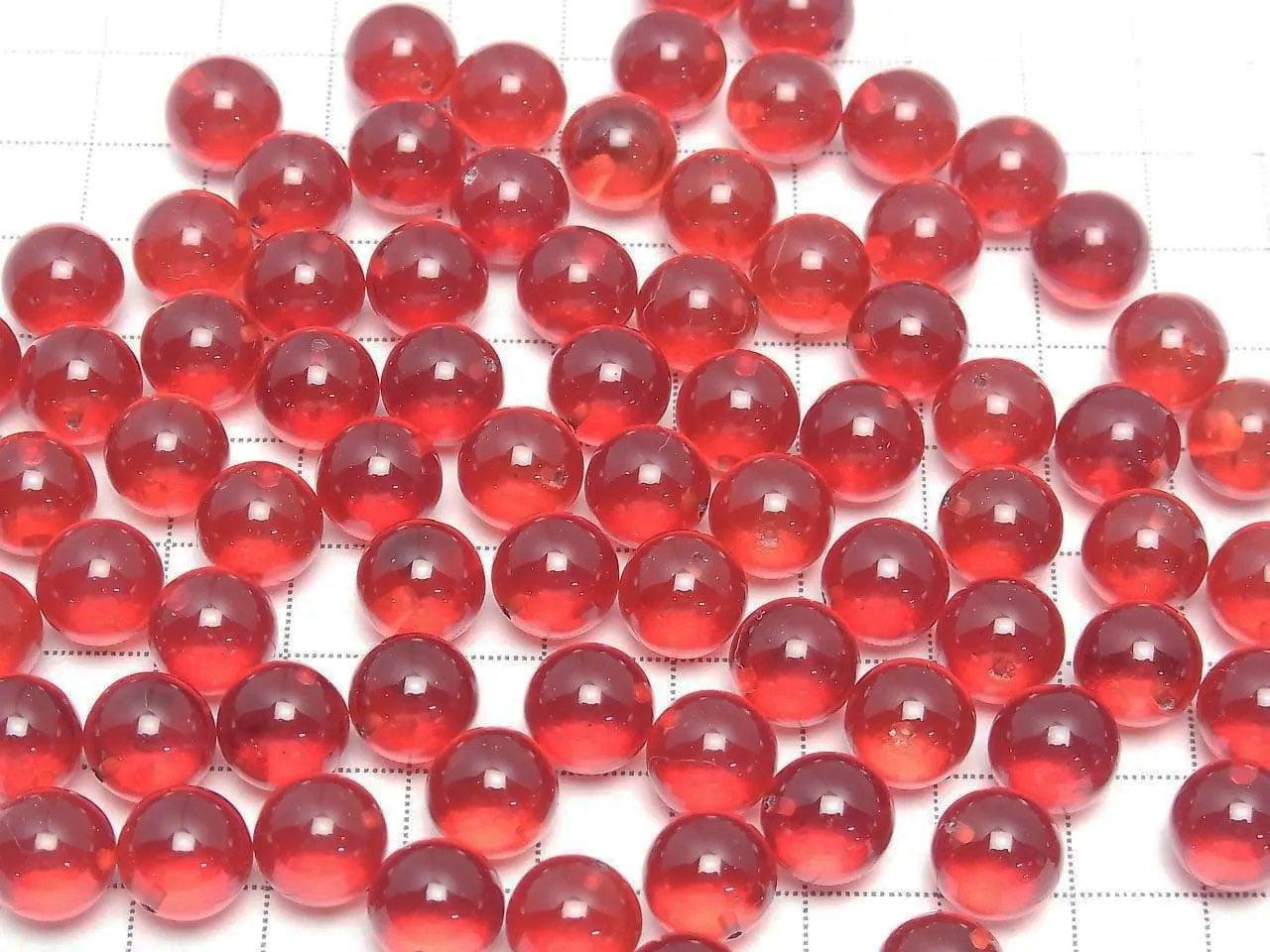 Perles rondes rouge ambre, trou à moitié percé, 10 mm, 2 pièces