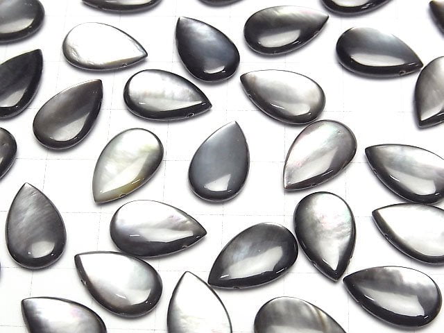 Hochwertige schwarze Muschel AAA Birnenform 16x10mm 4 Stück