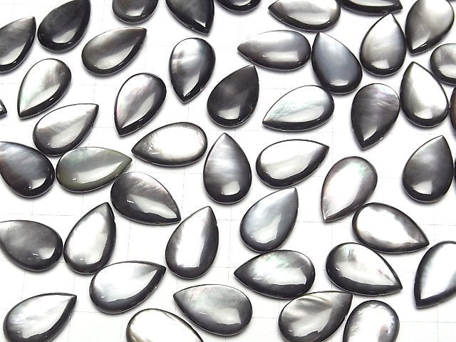 Hochwertige schwarze Muschel AAA Birnenform 16x10mm 4 Stück