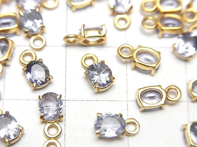 High Quality Tanzanite AAA- Bezel Setting Oval Faceted 5x4mm 18KGP 1pc