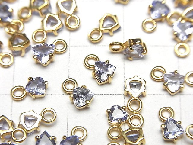 High Quality Tanzanite AAA- Bezel Setting Triangle Faceted 4x4mm 18KGP 1pc