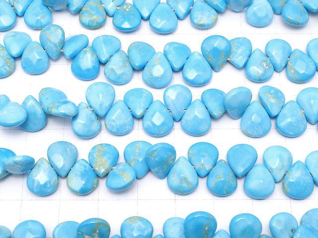 Magnesit Türkis Facettiert Birnenform 10x8mm Blaue Farbe 1Strang Perlen (ca. 7Zoll/19cm)