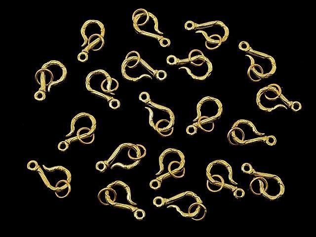 Silver 925 Jump Ring with U-Hook, 18KGP (1pc)