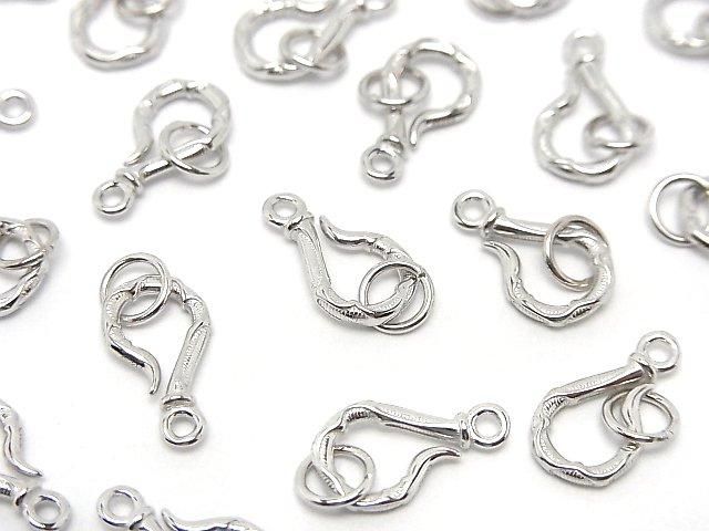 U Hook Rhodium Plated 1pc with Silver925 Jump Ring