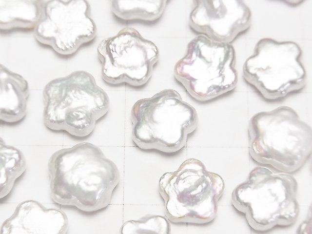 Fresh Water Pearl AA++ Loose stone Flower 10-12mm White 5pcs